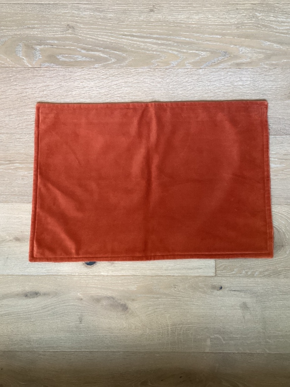 Crate and Barrel NWOT Buckley Rust Velour Cotton Pillow Cover